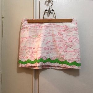 Vintage Lilly Pulitzer Alligator Print Skort Skirt